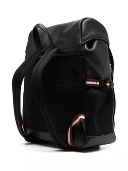 Кожаный рюкзак с полосками Bally, черный