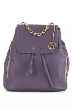 Кожаный рюкзак с ручкой-цепочкой Lia Biassoni, фиолетовый