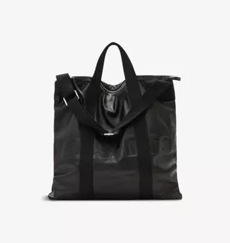 Кожаный рюкзак с тисненым логотипом Kei Allsaints, черный