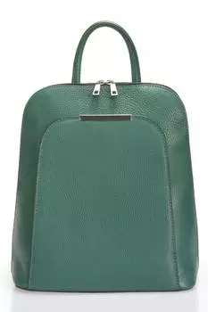Кожаный рюкзак с внешним карманом Massimo Castelli, зеленый