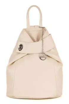 Кожаный рюкзак Sirietto с логотипом Mia Tomazzi, бежевый