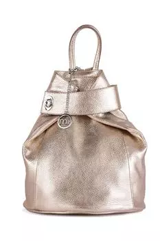 Кожаный рюкзак Sirietto с логотипом Mia Tomazzi, желтый