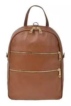 Кожаный рюкзак со съемными лямками Antonia Moretti, коричневый