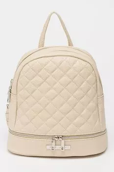 Кожаный рюкзак со стегаными деталями Antonia Moretti, бежевый