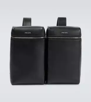 Кожаный рюкзак-трансформер Prada, черный