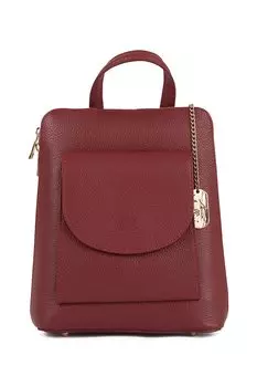 Кожаный рюкзак трансформируемого дизайна Anna Morellini, красный