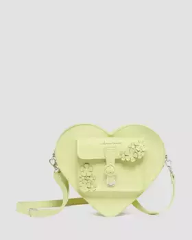 Кожаный рюкзак в форме сердца Dr. Martens, цвет Lime Green — Kiev