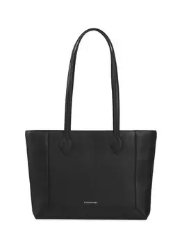 Кожаный шоппер с мозаикой Strathberry, черный