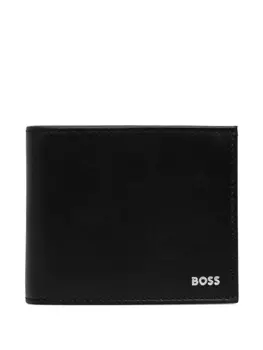 Кожаный складной кошелек BOSS, черный