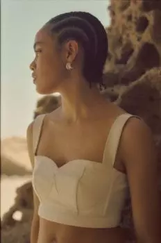 Кожаный топ Answear Lab, белый