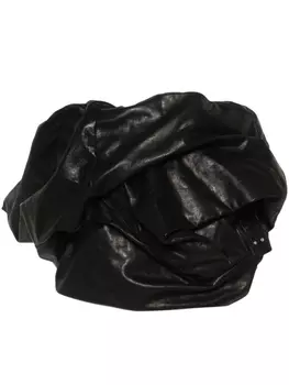 Кожаный топ Draped Bustier Rick Owens, черный