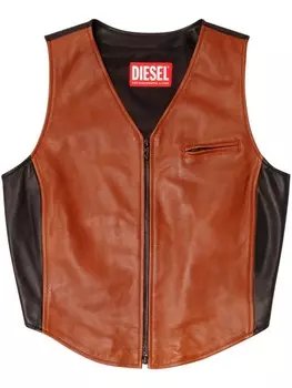 Кожаный топ L-Ustra Diesel, коричневый