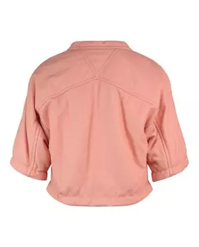 Кожаный топ с короткими рукавами и мягкой подкладкой Bottega Veneta, розовый