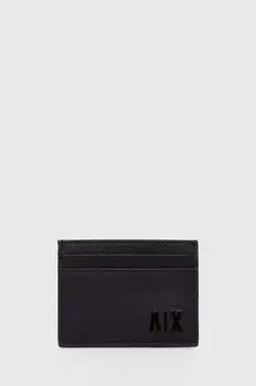 Кожаный визитница Armani Exchange, черный