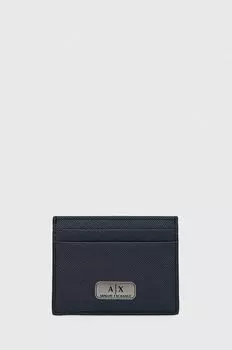 Кожаный визитница Armani Exchange, серый