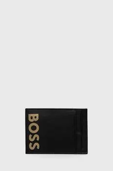 Кожаный визитница Boss, черный