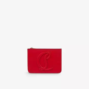 Кожаный визитница By My Side Christian Louboutin, цвет loubi