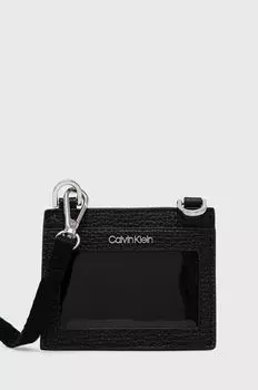 Кожаный визитница Calvin Klein, черный