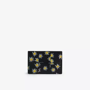 Кожаный визитница Cassette Intreccio Bottega Veneta, цвет bl-wh-ye/bl-w-y/bl-g