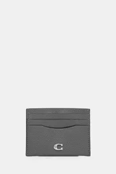Кожаный визитница Coach, серый