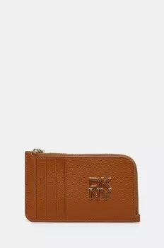 Кожаный визитница Dkny, коричневый