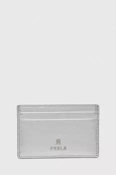 Кожаный визитница Furla, серебро
