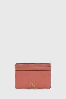 Кожаный визитница Lauren Ralph Lauren, розовый