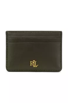 Кожаный визитница Lauren Ralph Lauren, зеленый