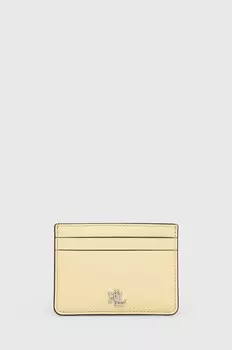 Кожаный визитница Lauren Ralph Lauren, желтый