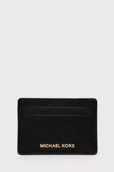Кожаный визитница MICHAEL Michael Kors, черный