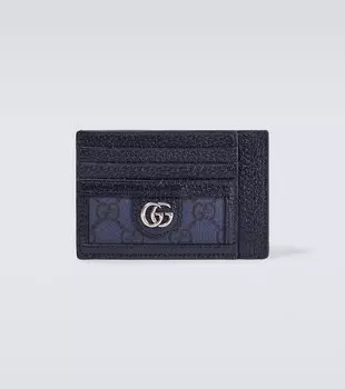 Кожаный визитница ophidia gg Gucci, синий