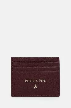 Кожаный визитница Patrizia Pepe, гранатовый