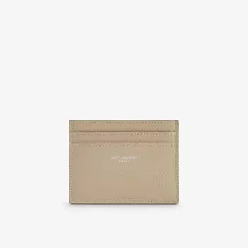 Кожаный визитница с логотипом Saint Laurent, синий