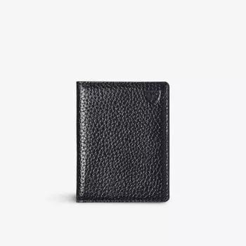 Кожаный визитница с логотипом Travel Aspinal Of London, черный