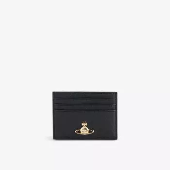 Кожаный визитница с логотипом Vivienne Westwood, черный