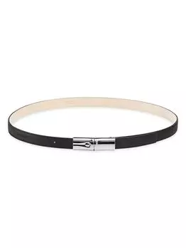 Кожаный женский ремень Roseau Longchamp, черный