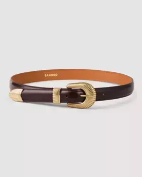 Кожаный женский ремень Sandro, красный