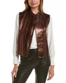 Кожаный жилет Brunello Cucinelli, мультиколор