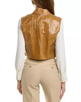 Кожаный жилет Brunello Cucinelli, мультиколор