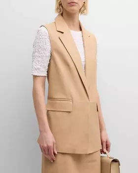 Кожаный жилет Diana с зубчатым воротником Kobi Halperin, цвет Taupe