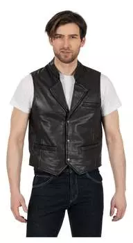 Кожаный жилет DL-SM-4 Detlev Louis, черный