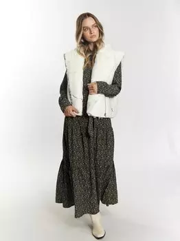 Кожаный жилет Dreimaster, экрю