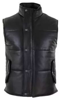 Кожаный жилет Gilet Puffer Warm Casual TruClothing, черный
