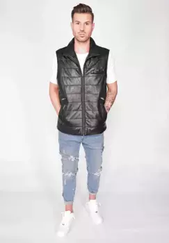 Кожаный жилет JCC "3102179", черный