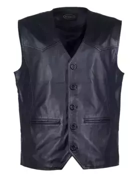 Кожаный жилет JCC "Прамо 2", черный