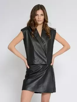 Кожаный жилет Maze, черный