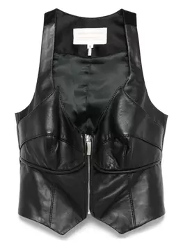 Кожаный жилет MITILIANE COUTURE, черный