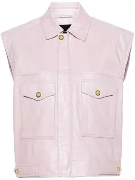Кожаный жилет PINKO, розовый