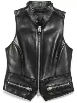 Кожаный жилет TOM FORD, черный