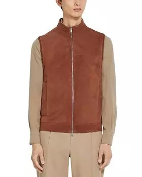 Кожаный жилет ZEGNA, красный